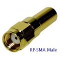 RP-SMA male Crimp (ตรงกลางเป็นรู) สำหรับ LLC200/LMR-200/CFD200/RG58U